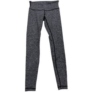 Lululemon Womens Gray Heathered Skinny Leg Pull-On Ankle Leggings Size 4